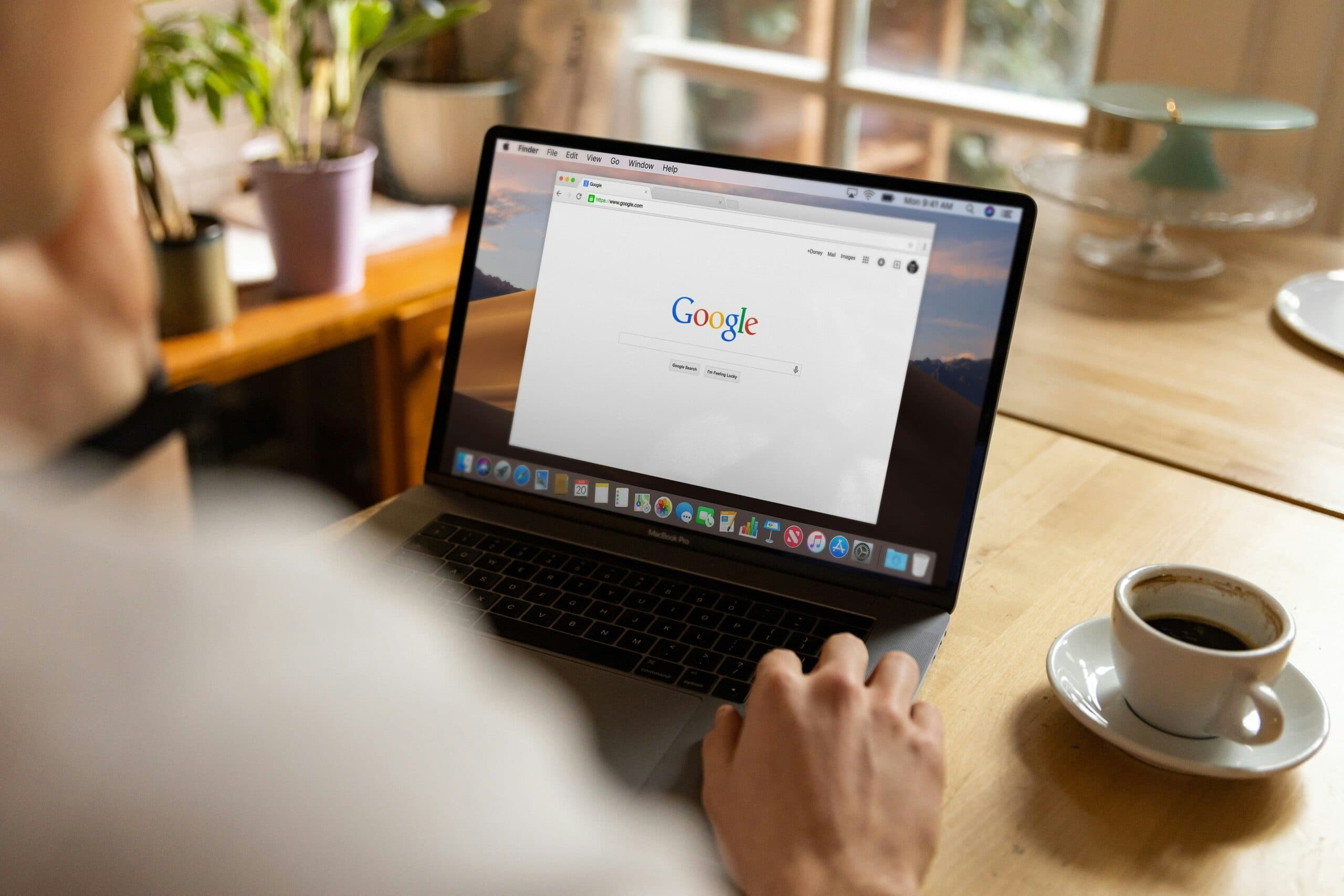 google homepage on a laptop