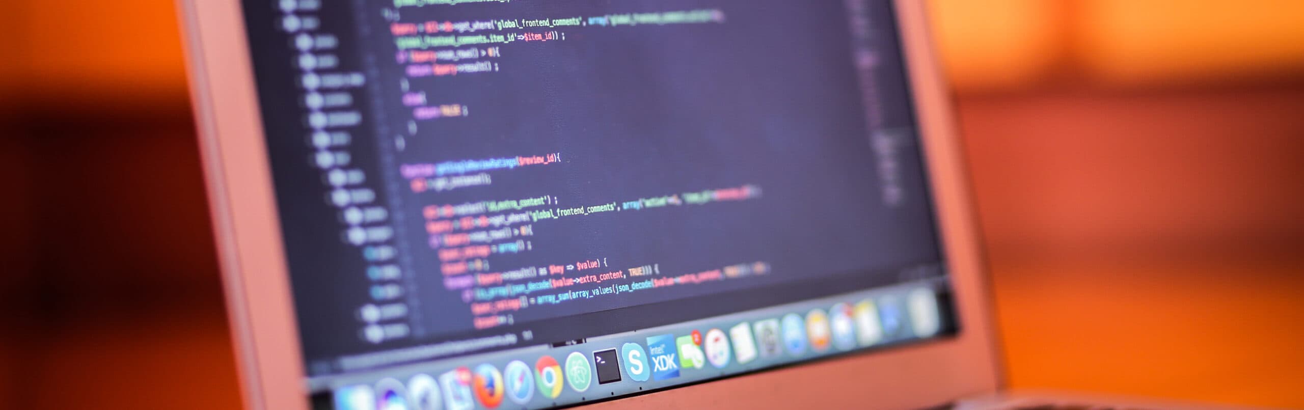 HTML code on laptop