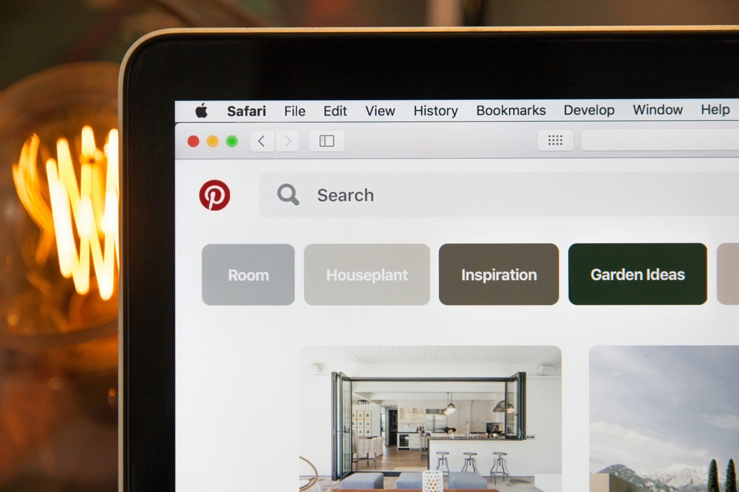 Pinterest on laptop