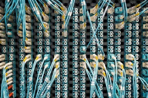 Optical Fiber Cables On A Network Server