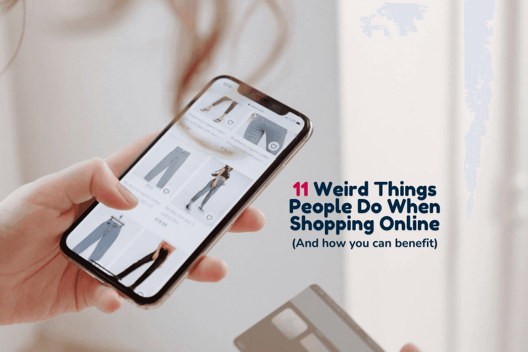 a hand scrolling on a phone that has an online store open