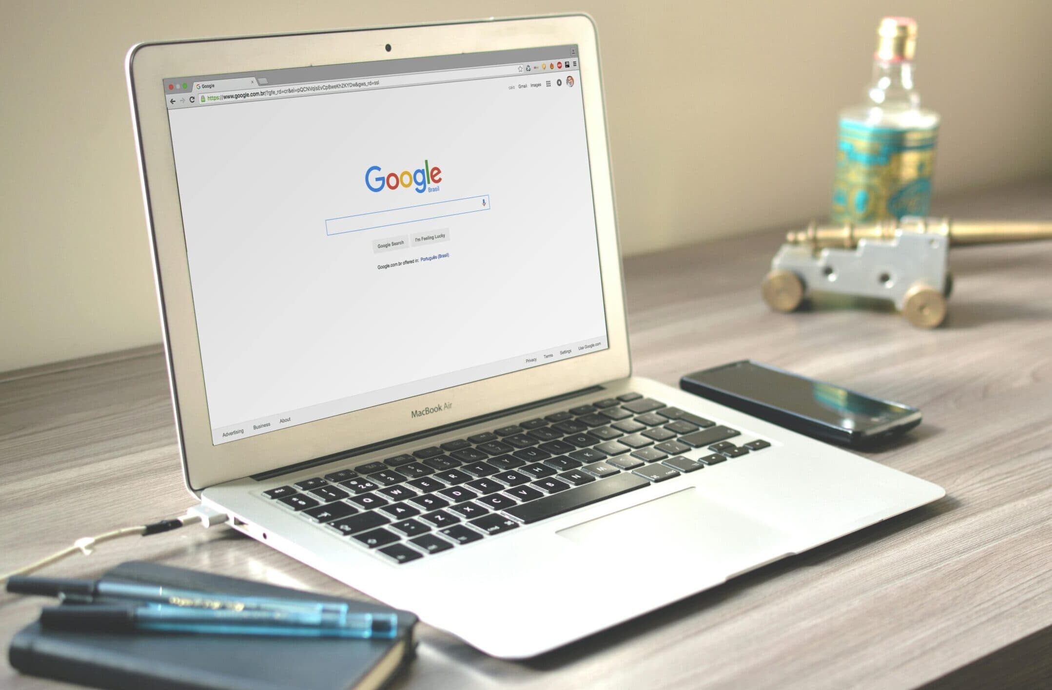 Google on laptop