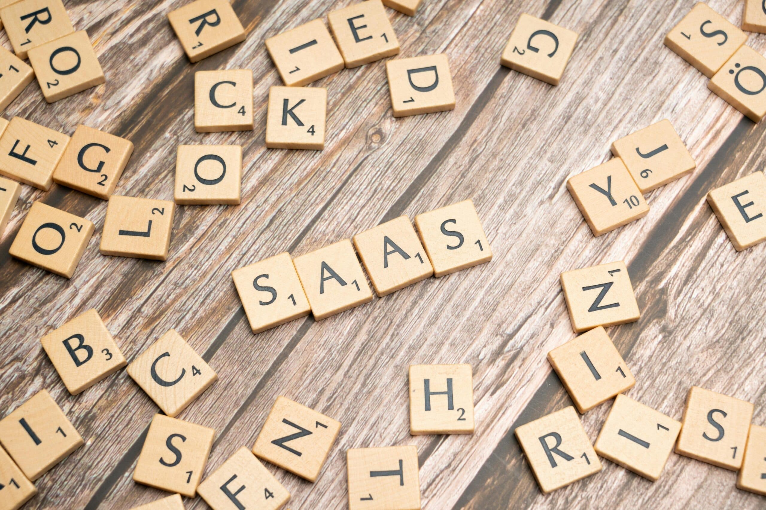saas written on scrabble pieces