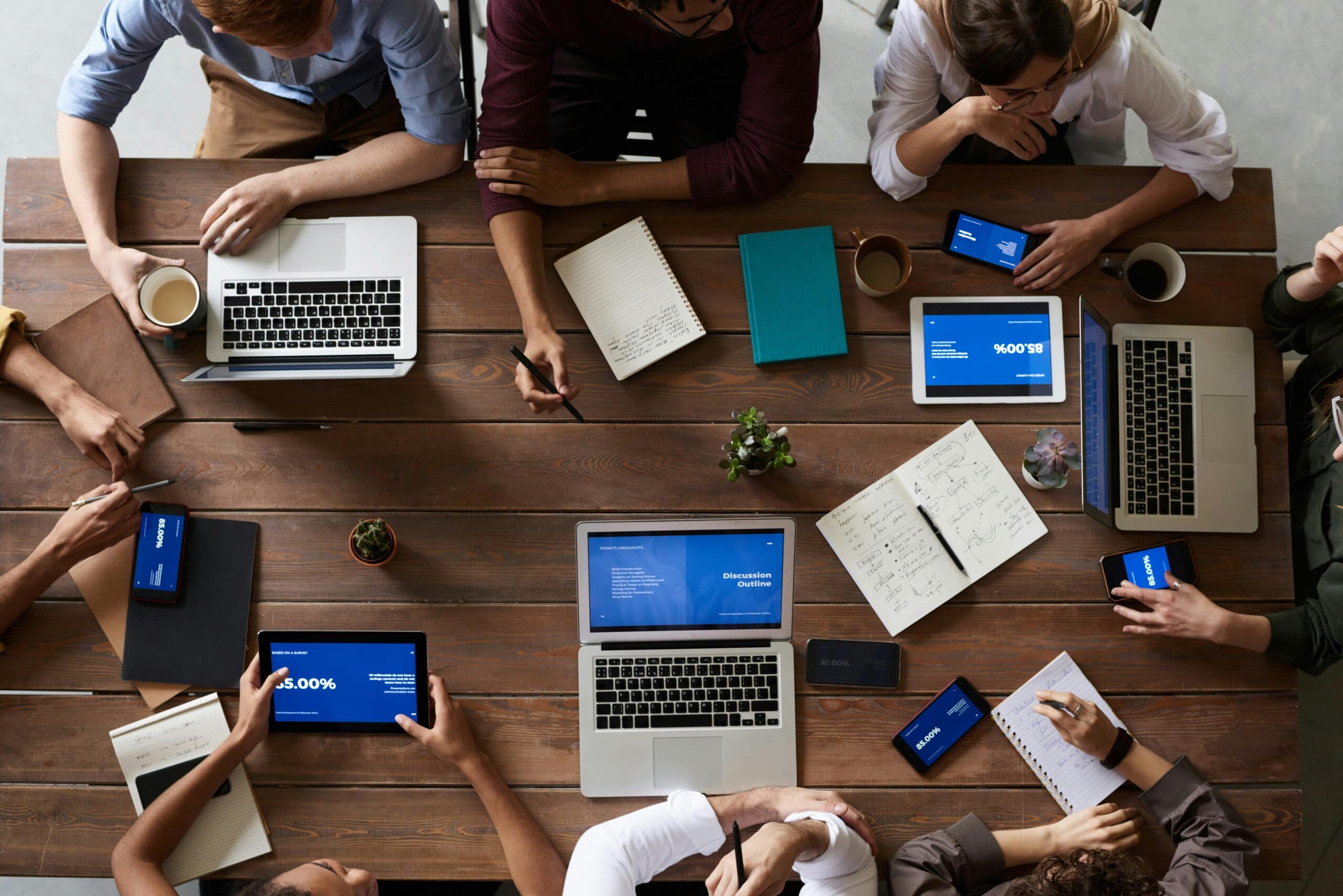 people working on laptops