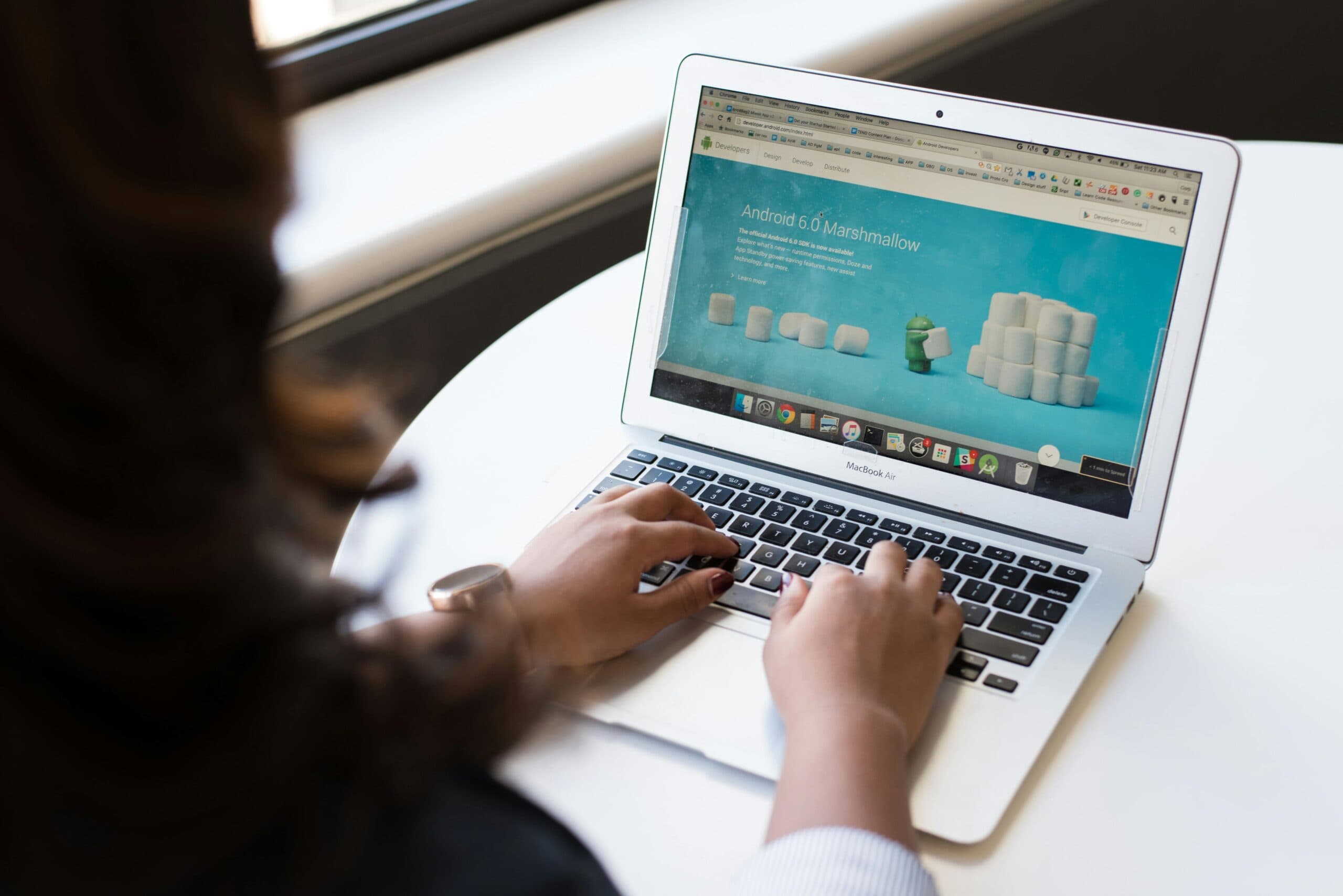 website on laptop