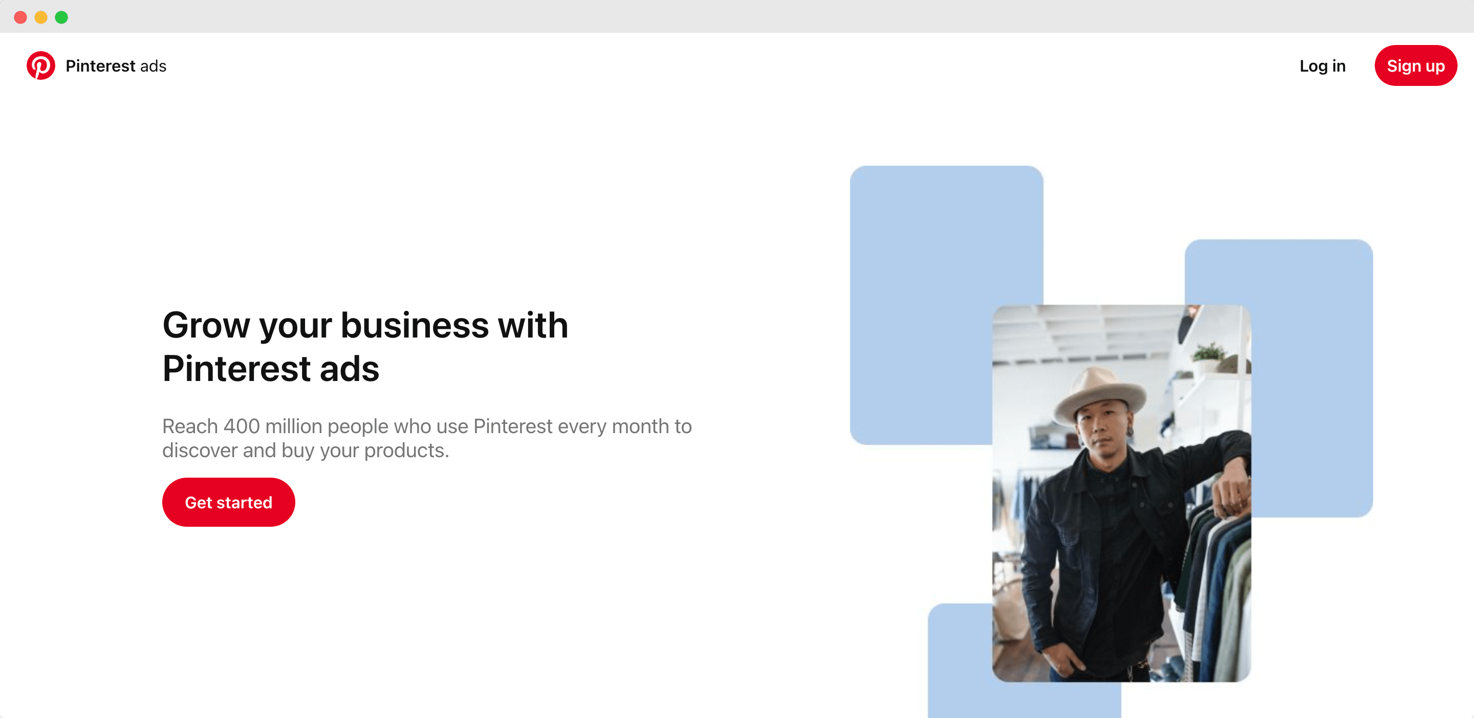 Pinterest ads landing page