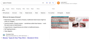 featured snippet example