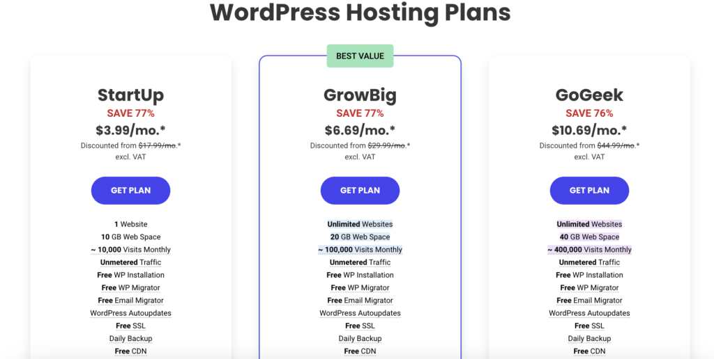 SiteGround pricing
