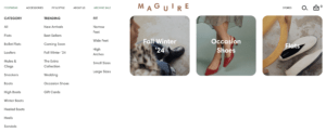 drop down menu navigation