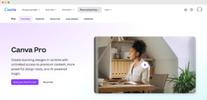 Canva Pro homepage