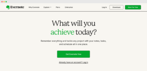 Evernote homepage