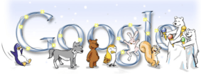 happy holidays google doodle