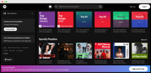 Spotify homepage