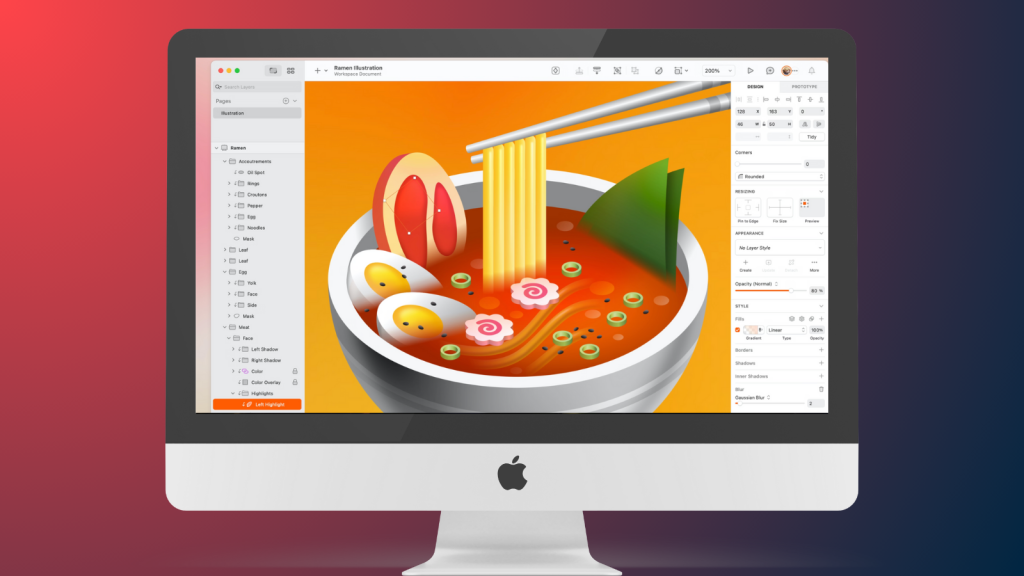 A Mac screen shows Sketch, one of the best prototyping tools for UX and UI design and development.