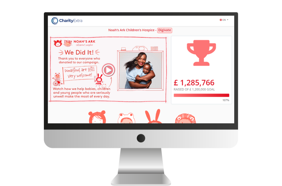 The donation landing page raised well over a million pounds.