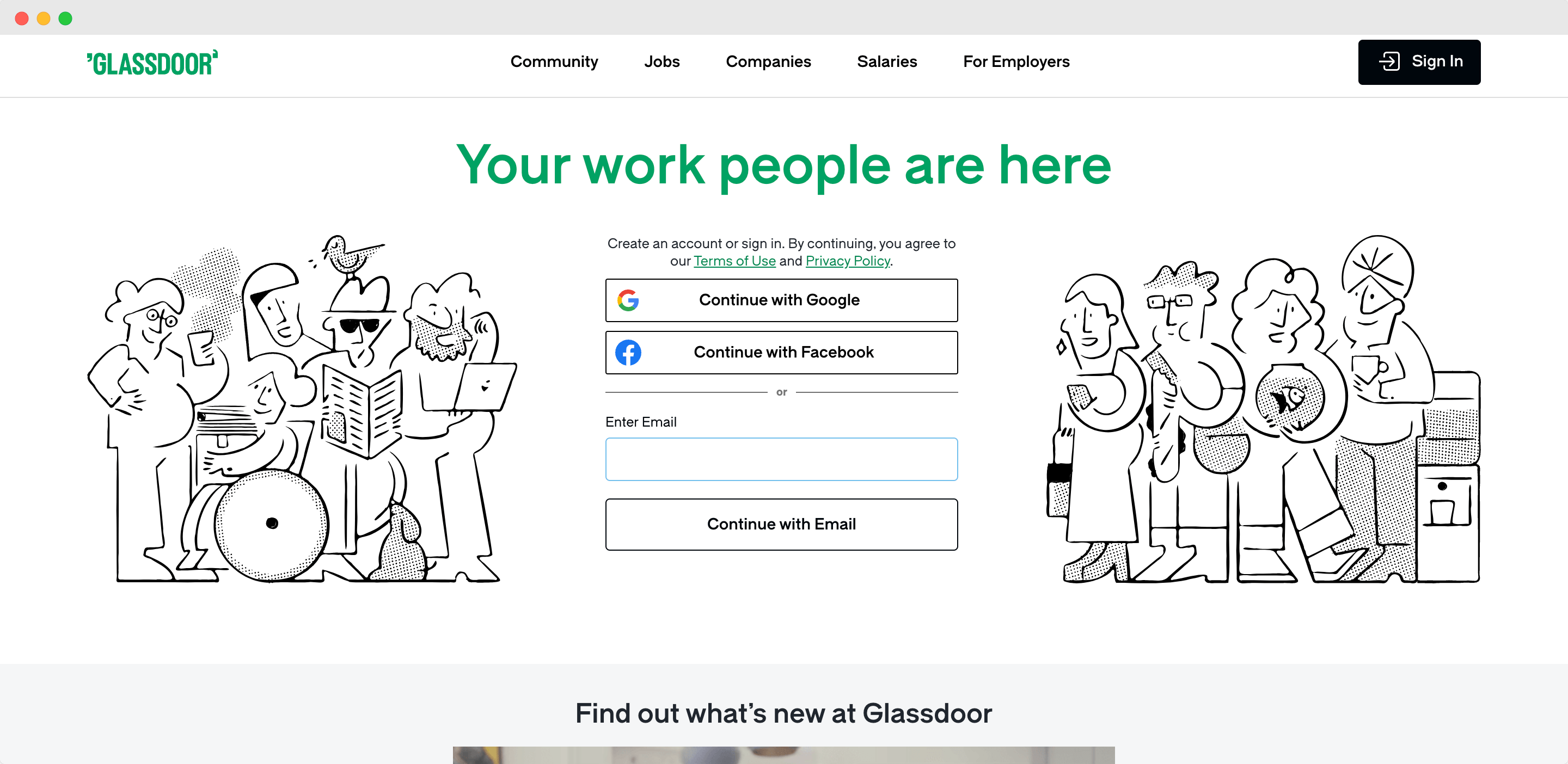 Glassdoor homepage