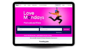 Reed's value proposition, 'Love Mondays', on a tablet screen.