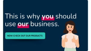 The same homepage above – now with a 'check out our products' button