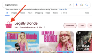 legally blonde easter egg on google