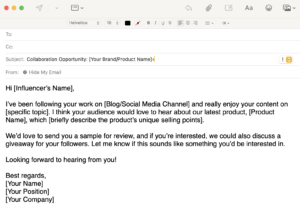 Influencer outreach email