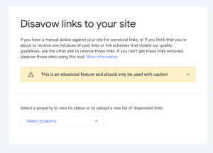 Disavow backlinks on Google