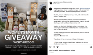 Giveaway competition on Instagram