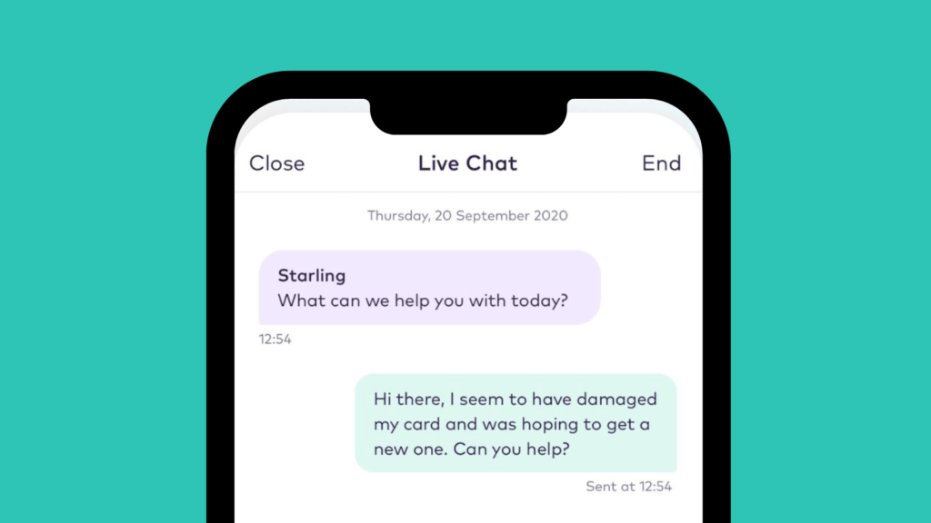 The live chat on a mobile site.