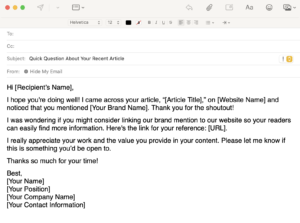 unlinked brand mention email outreach template