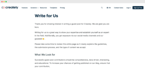 Write for us page