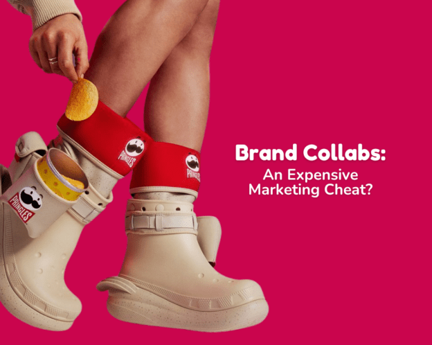 The title ‘Brand Collabs: An Expensive Marketing Cheat’ with an image of the Crocs x Pringles boots.