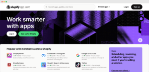 shopify apps homepage