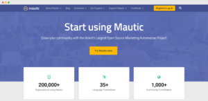 mautic homepage