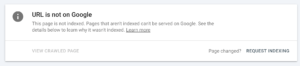 page not being indexed