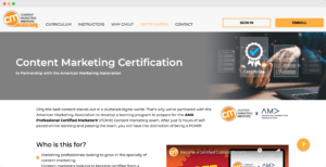 CMI content marketing certificate